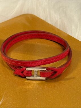 🌸Red Hermes Behapi double tour bracelet🌸